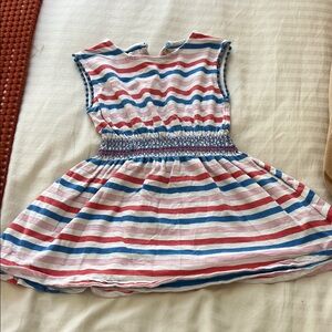 Mini Boden 4/5T Red, Blue, and White Striped Dress